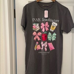 Simply Southern Gray in my teaching era tee medium nwt